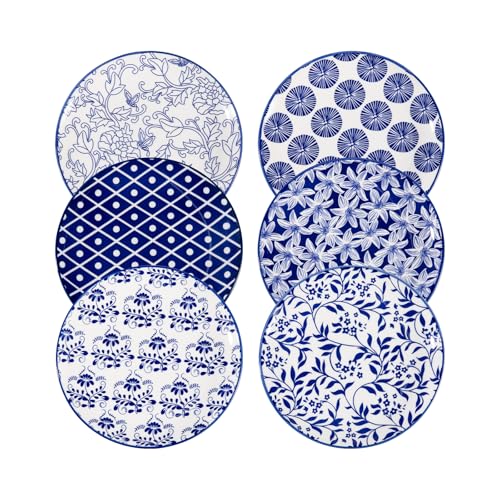 Sweejar Home ensemble de vaisselle en céramique, assiette à dessert en porcelaine de 20 cm, compatible micro-ondes et lave-vaisselle, ensemble de 6 pièces...