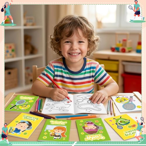 Image of Bulk Tennis Coloring Books, 72Pcs Mini Ball Drawing Booklet for Kids | Sport Ball Theme DIY Art Coloring Book for Toddlers Farmer Market Party Goodie Bags Stuffer Classroom Art Crafts