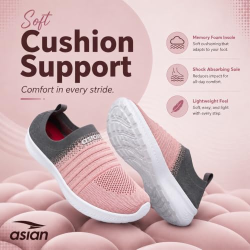 Image of ASIAN Breeze-05 Women's Walking Shoes | Stylish, Lightweight, Breathable Slip-Ons with Cushioned Comfort | Ideal Travel