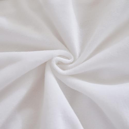 Miniatura 6 de Memfydu Funda de almohada corporal esponjosa de piel sintética, funda de almohada de terciopelo lanudo de felpa blanca, 1 unidad, cierre de