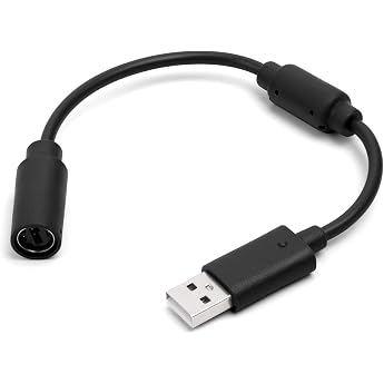 AXFEE Xbox 360 USB cableWired controller USB tear-off cable Black USB tear-off cable connection cable Xbox controller adapter for Microsoft for Xbox 360 accessories