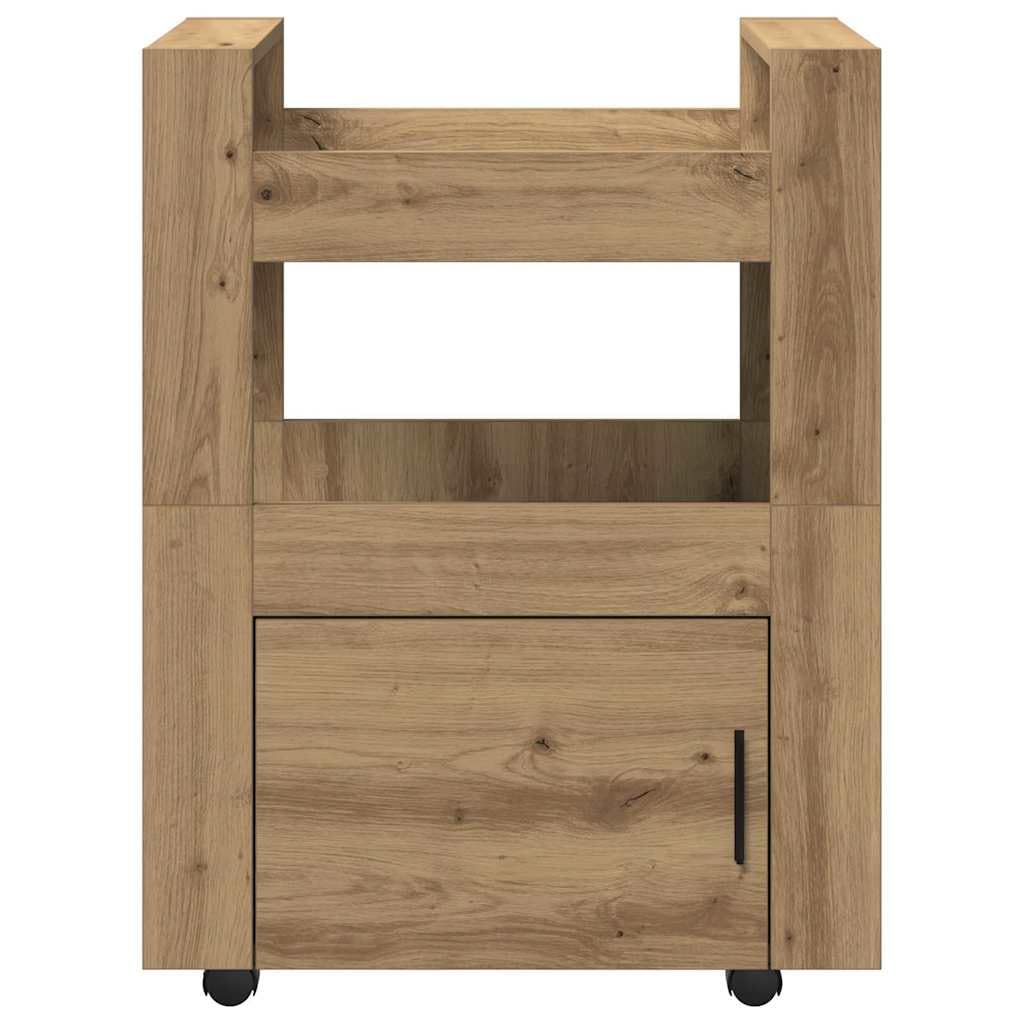 vidaXL Küchentrolley Artisan-Eiche 60 x 45 x 80 cm Holzwerkstoff | Passt perfekt in kleine Räume, Ausgestattet mit verriegelbaren Rädern für zusätzliche Stabilität,