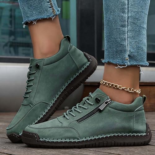 Mocassins plats à enfiler avec zip pour marche décontractée