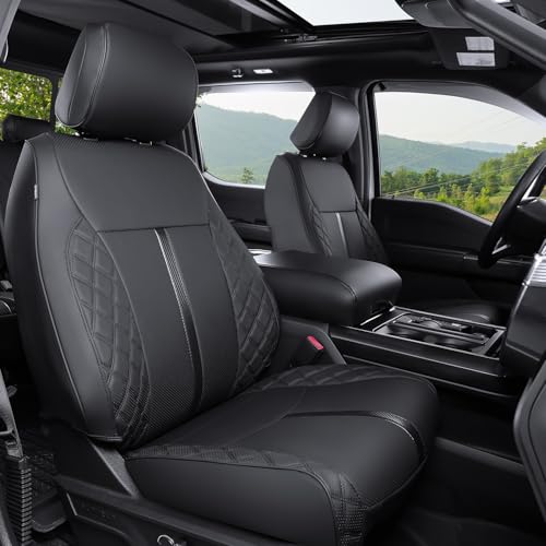 Housses de siège pour Ford F150 2015-2024, accessoires de protection camion CrewCab noir XL XLT