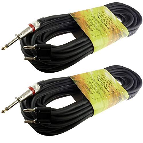 2x 50 FT foot feet pro audio 1 4 to dual banana plug speaker cable PA 16 gauge