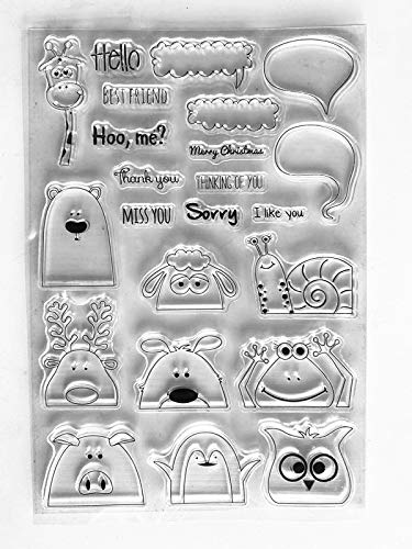 Arriettycraft Animals Talking Box Best Friend Thank You Miss You Merry Christmas Thinking Of You Clear Stamps For Cards Making Decoration Clear Stamps Or Scrapbooking Paper Craft Tools #TOP4