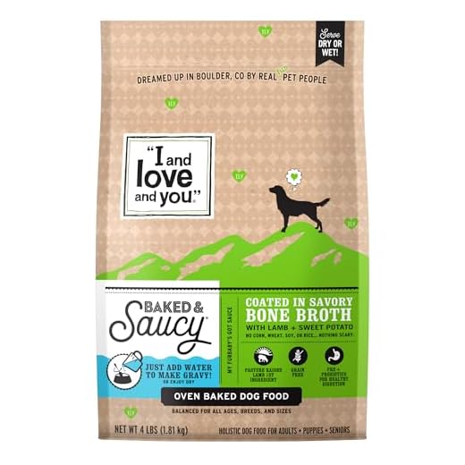 I and Love and You Baked and Saucy Dry Dog Food - Lamb + Sweet Potato - Prebiotic + Probiotic, Real Meat, Grain Free, No Fillers, 4lb Bag