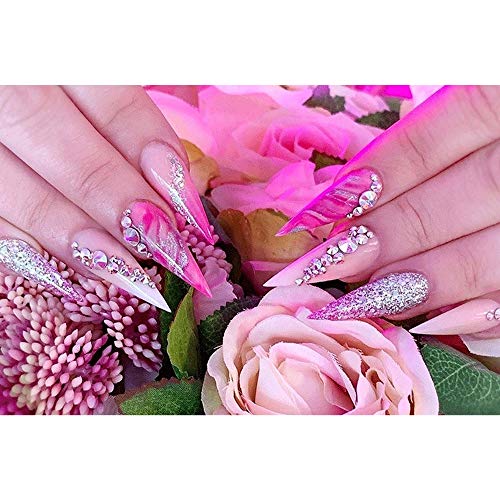 ZHI BEI Designer Nagelaufkleber - 120 PC Multi Formen Glaskristall AB Strass for Nail Art Craft, Mix 12 Art-Kristall-3D… – Bild 6