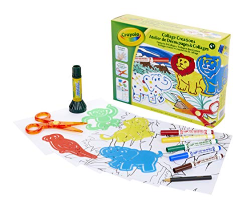Set collage coloré Crayola animaux activité créative enfant 04-0576