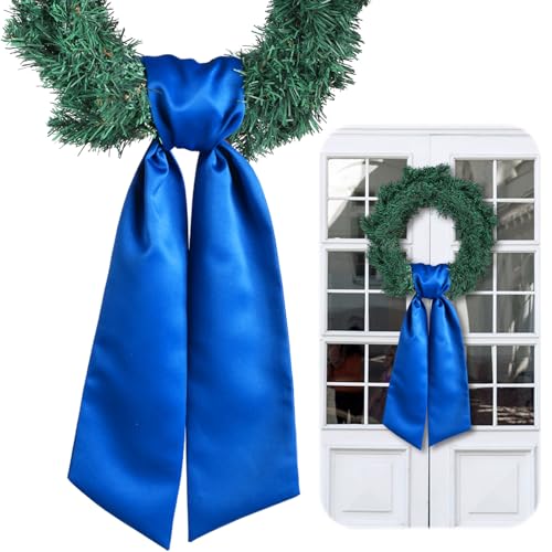 VitalCozy Blue Wreath Sash for Front Door Blank, 4.5'' x 56'', Satin