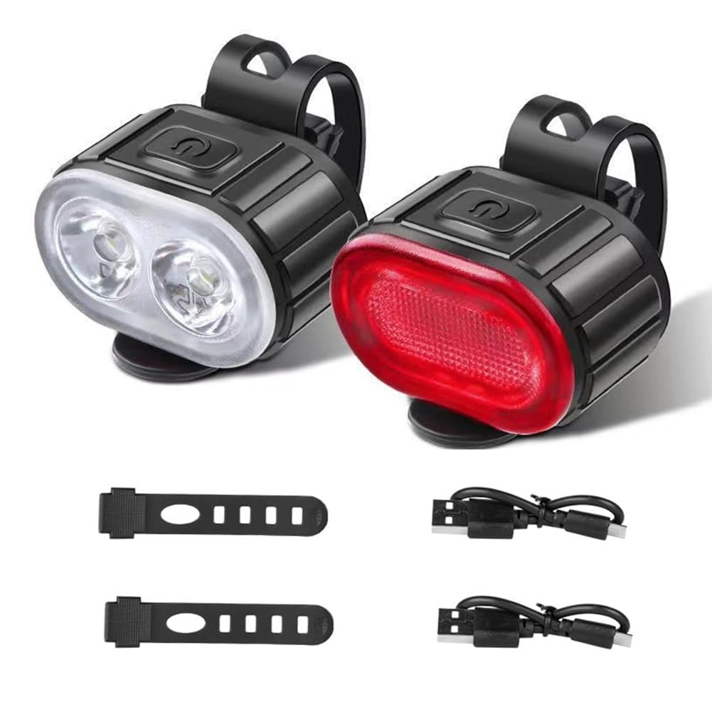 Bike Lights,Bike Lights Set Ultra Bright，Rechargeable Bicycle Lights Set Super Bright 8+12 Modes,Waterproof Bike Lights for Night Riding Safety,Bike Headlight and Tail Light Reflectors