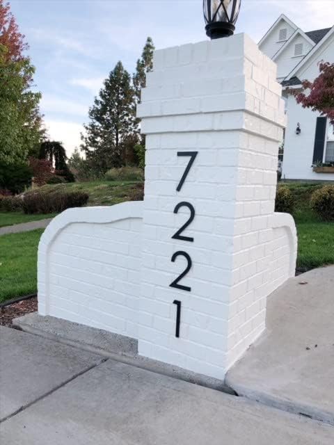 8 inch Large Modern House Numbers, Black plastic with hardware included (5)