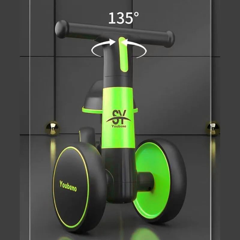 Image of Baby Balance Ride-On Bike ? Toddler Push Walker with Music, LED Lights, Non-Pedal 4-Wheel Baby Bike for 1-5 Year Old Boys & Girls ? Safe Sturdy Design, Indoor & Outdoor Use (KB-167 : Green)