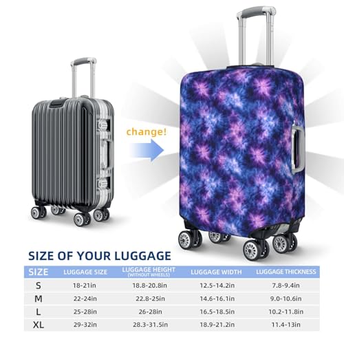 Abstract Blue Purple Tie-Dye Elastic Travel Luggage Covers Dustproof Scratch-Resistant Suitcase Protector Fit 22-24 Inch4