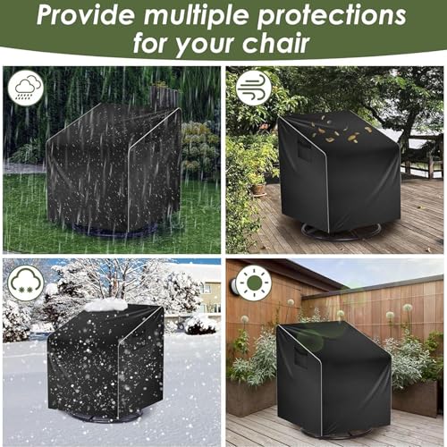 Housses de chaise de pelouse imperméables coupe-vent | Manchon réglable extérieur - 4