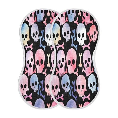 Graffiti Colorful Skull Burp Cloths Unisex Cotton Burp Cloths Absorbent and Non-Seeping Suitable for Babies, Toddlers, Newborns2