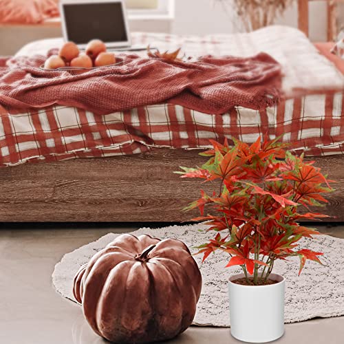 Omldggr Autumn Faux Potted Plants, Artificial Fall Flowers Artificial Maple Leaves Branches With White Pot For Fall Festival Thanksgiving Day Halloween Autumn Home Kitchen Office Decor #TOP4