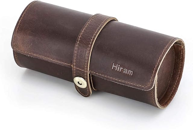 Hiram Etui podróżne na 3 zegarki ręcznie wykonane oryginalne skórzane zegarki pudełko do przechowywania przenośne zegarki organizer podróżny