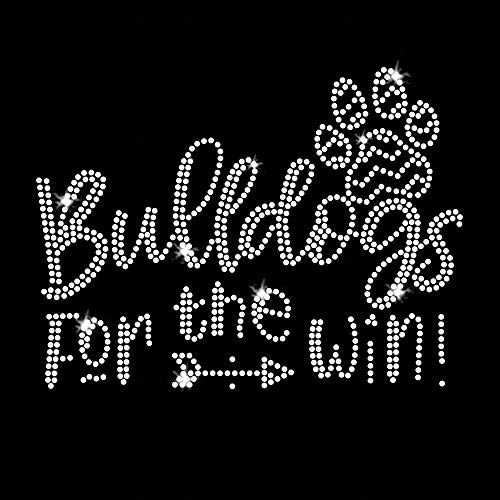 Bulldogs for The Win Iron On Rhinestone Crystal T-Shirt Transfer by JCS Rhinestones