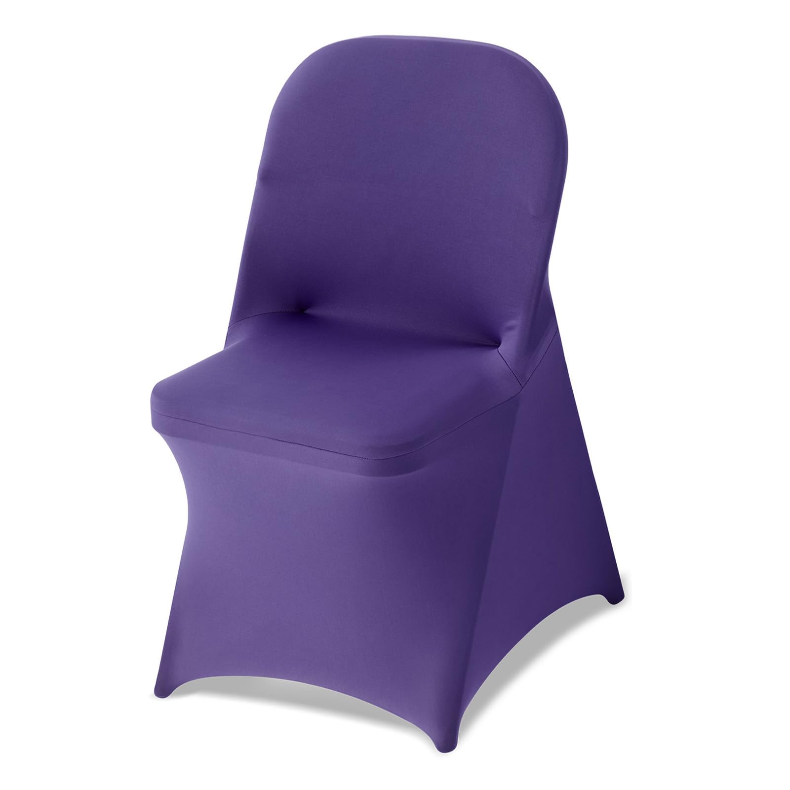 VEVOR Chair Covers, Polyester Spandex Chair Cover, Stretch Slipcovers for Wedding Party Dining Banquet Flat-Front Chair Covers (Purple-c, 50PCS)