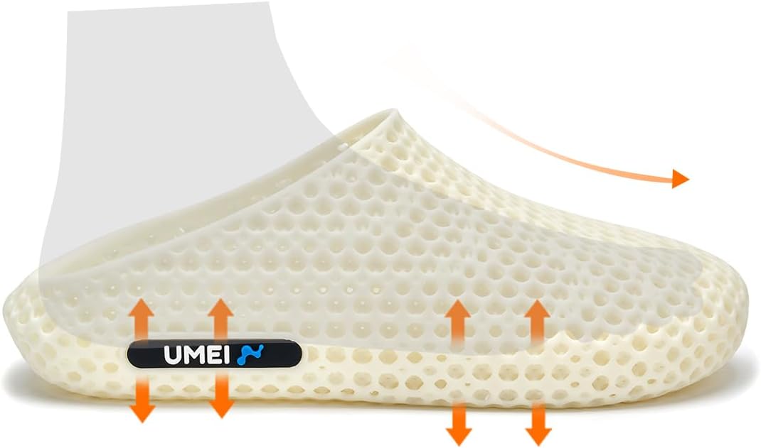 UMEI Unisex 3D Printed Slides for Men Women, Closed-Toe Slippers, Ergonomic Mellow Recovery shoes，Moonwalker Recovery Sandals for Shower, Gym, Beach & Home, Arch Support, Waterproof & Quick Dry