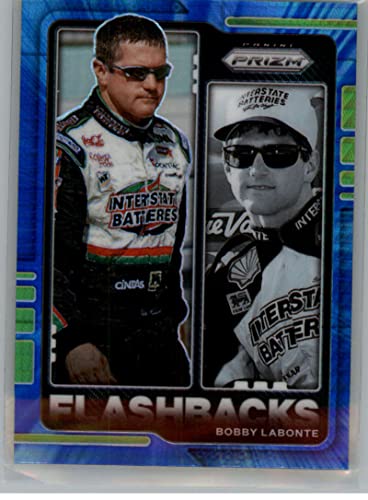 2021 Panini Prizm Hyper Prizm Blue and Carolina Blue Racing #73 Bobby Labonte Flashbacks Official Nascar Trading Card in Raw (NM or Better) Condition