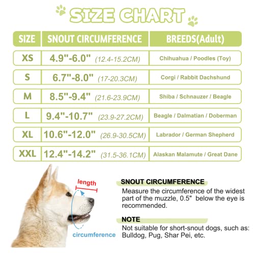 Dog Muzzle, Soft Dog Muzzle For Large Dogs Mask Anti Biting Chewing Licking Breathable No Bark Muzzle Mesh Printed Full Coverage Muzzle With Anti-Falling Accessory For Small Medium Large Sized Dog Xl #TOP5
