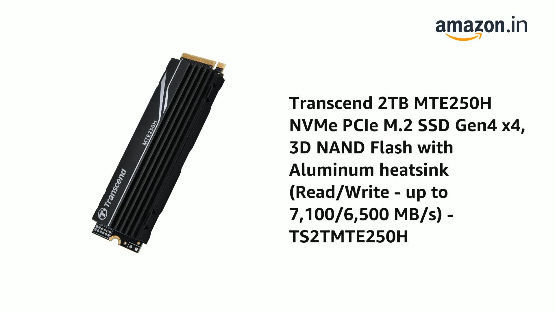 Amazon.in: Buy Transcend 2TB MTE250H NVMe PCIe M.2 SSD Gen4 x4, 3D