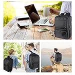 Laptop Backpack Fits 17 Inch Computer, Bussiness Travel Backpack with USB Charging Port and Anti Theft Pocket, Black - Image 3