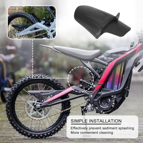 Image of Sur Ron Rear Shock Fender Absorbing Mudguards Protector for Light Bee /Sur-Ron /Surron X /Surron S / X160 / X260 Motorcycle Dirt Bike Black