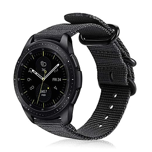 Fintie Correa Compatible con Samsung Galaxy Watch 3 (41mm)/Galaxy Watch Active2/Galaxy Watch Active/Galaxy Watch 42mm/Gear Sport/Gear S2 Classic - Pulsera de Repuesto de Nylon, Negro