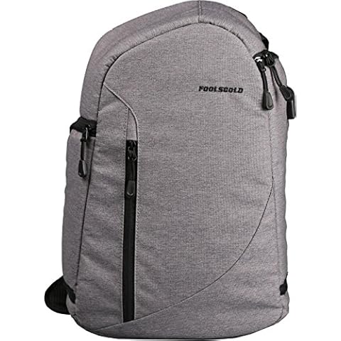 foolsGold Professional Dual Access DSLR Camera Backpack with USB in Light Grey Cover