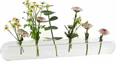 FLAT FURNITURE　Frame flower vase　おまけ付き Amazon.com: Flute Glass Flower Vase 6-Hole Cylinder Rose Bud