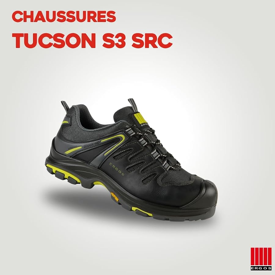 Chaussures De Sécurité Ergos Montana 3 S3 SRC - Montantes, Composite, Vibram (Noir)