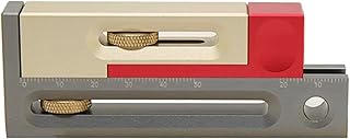 Table Saw Slot Adjuster, Mortise and Tenon Tool, Aluminum Alloy Measuring Block, Movable Ruler, Saw Slot Measuring Gauge, Table Woodworking Tool for Length Compensation