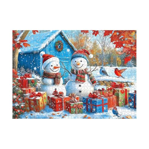 Rompecabezas de Navidad con muñeco de nieve, juego de 1000 piezas para amigos