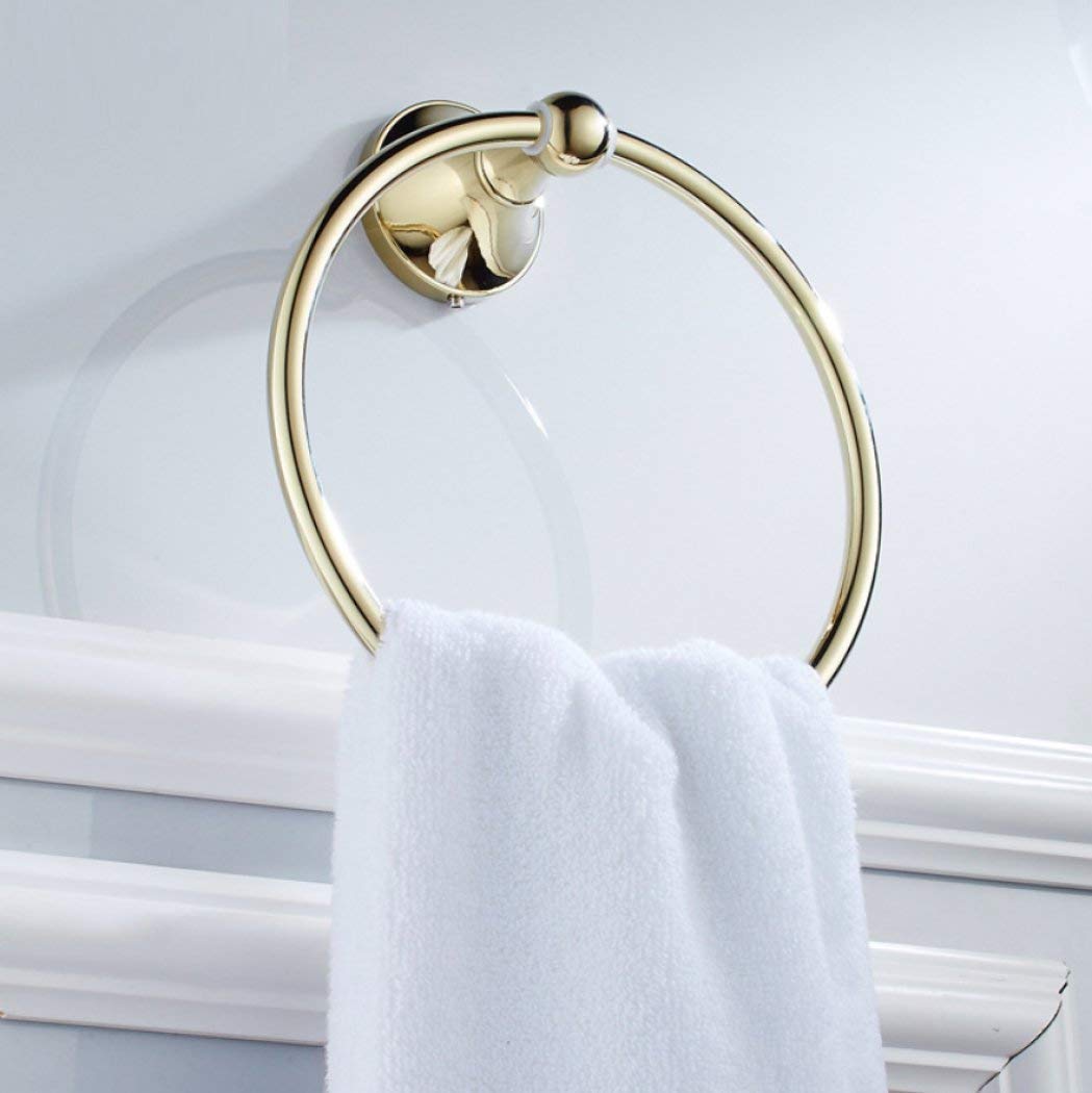 GZZ Toallero de Cobre Dorado Estante de Anillo Inicio Productos Toallero Colgante Toallero Toallero Anillo Cocina y baño Accesorio de Hardware Toallero Circular