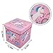 Foldable Cube Storage Toy Box - Folding Storage Ottoman Bedroom Stool Seat Children for Kids & Toddlers (Pink)