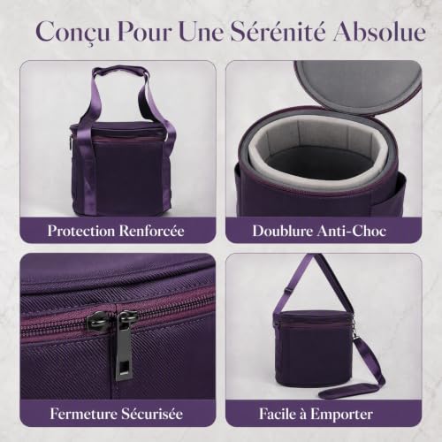 VANZACK Sac De Protection Pour Bol Chantant Cristal Sac De Transport Portable Avec Doublure Épaissie Et Fermeture Éclair Rangement Pour Voyage Transport Et Stockage Du Bol – vue 5