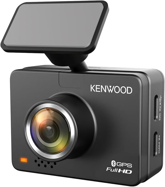 KENWOOD DRV-A310W, Videocamera da cruscotto con display LCD da 2,0", registrazione ad alta definizione e collegamento wireless, Nero