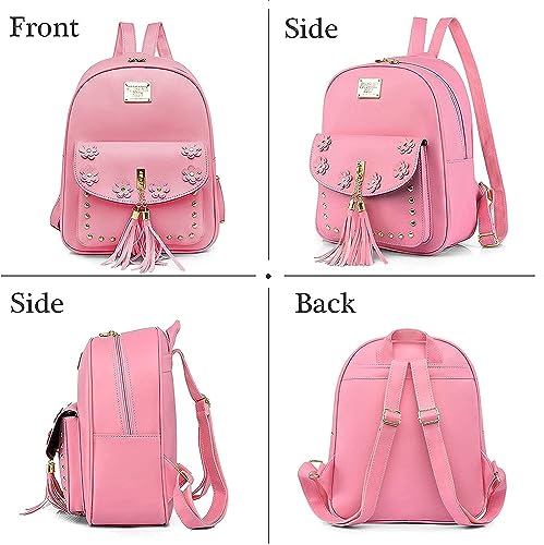 Image of floki Fashion Girls 3-PCS Fashion Cute Mini Leather Backpack sling & pouch set for Women