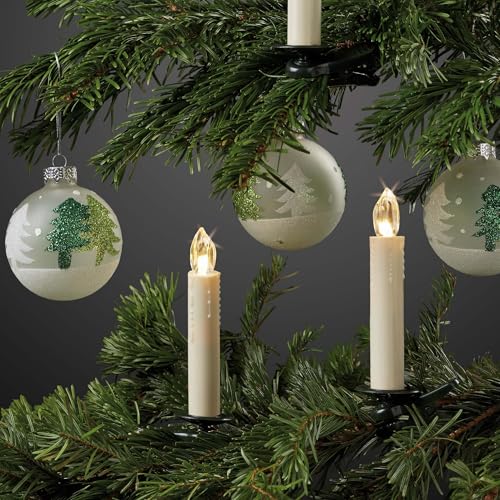 Hellum Baumkerzen LED kabellos 20x warmweiß mit Fernbedienung...