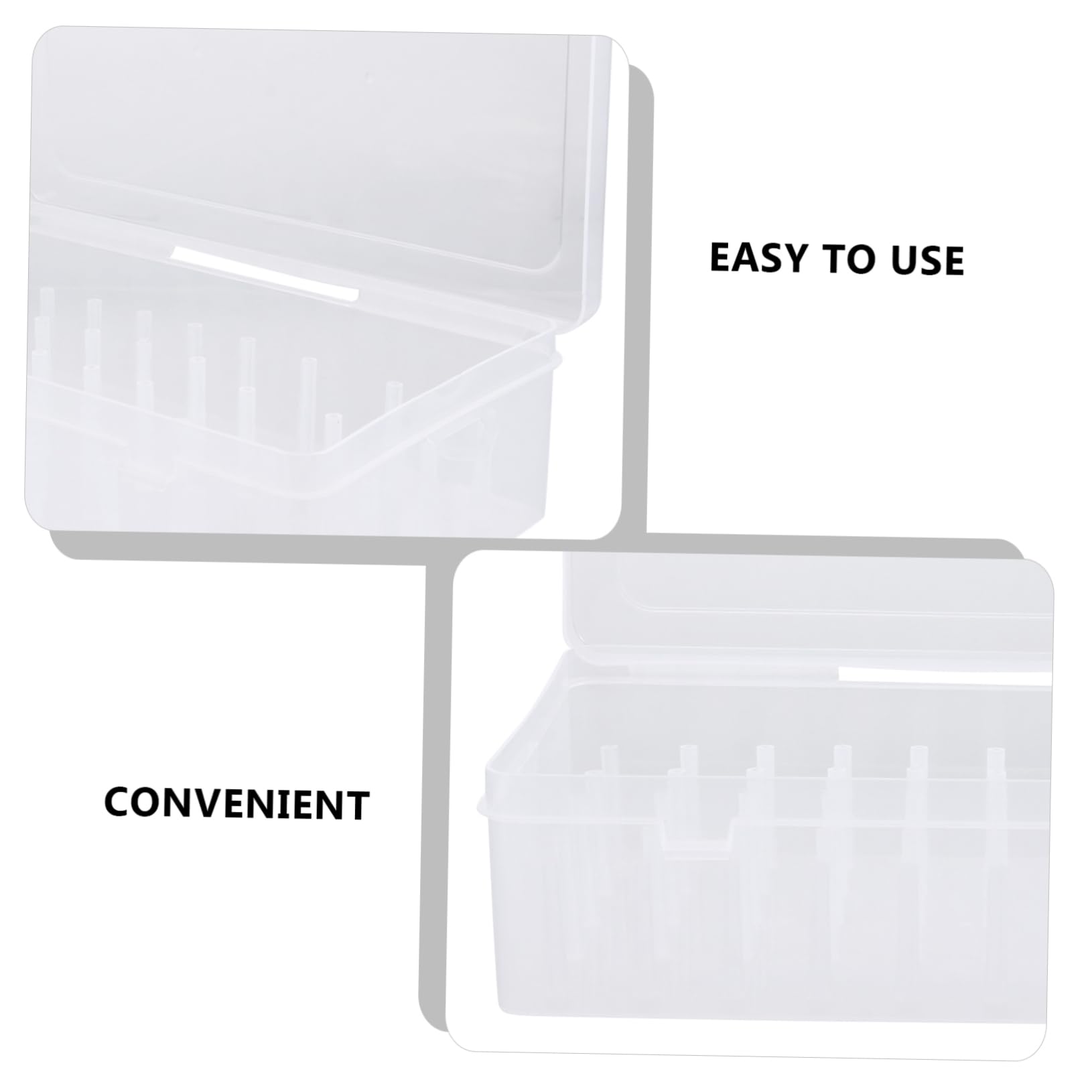 Caja Organizadora de Plástico para 42 Carretes Ventana Transparente y Gran Capacidad de Sellado, 2 Piezas para Almacenamiento de Hilos y Costura