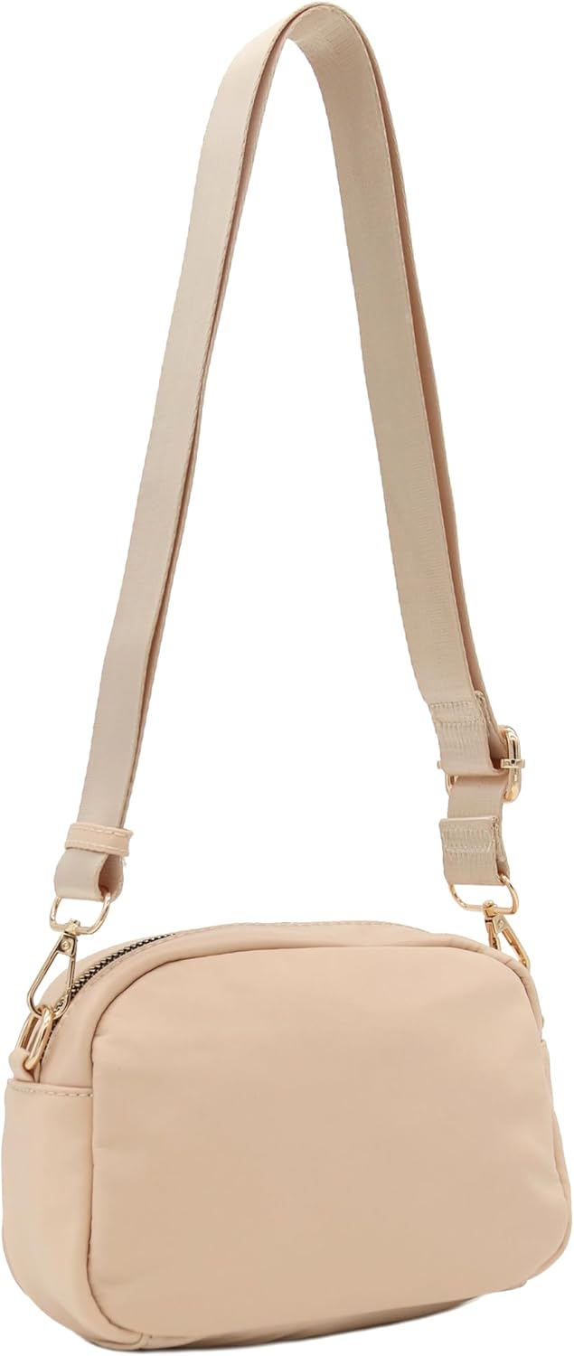 FashionPuzzle Quilted Nylon Crossbody Bag with Wide Strap - Image 6