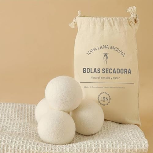 Bolas para Secadora de Ropa Lana 7 cm (6 Piezas)