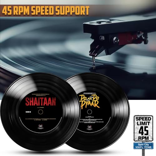 Image of Vinyl Record Disc - Do Aur Do Pyaar+Shaitaan Premium Vinyl with 45 RPM speed support | Made in India