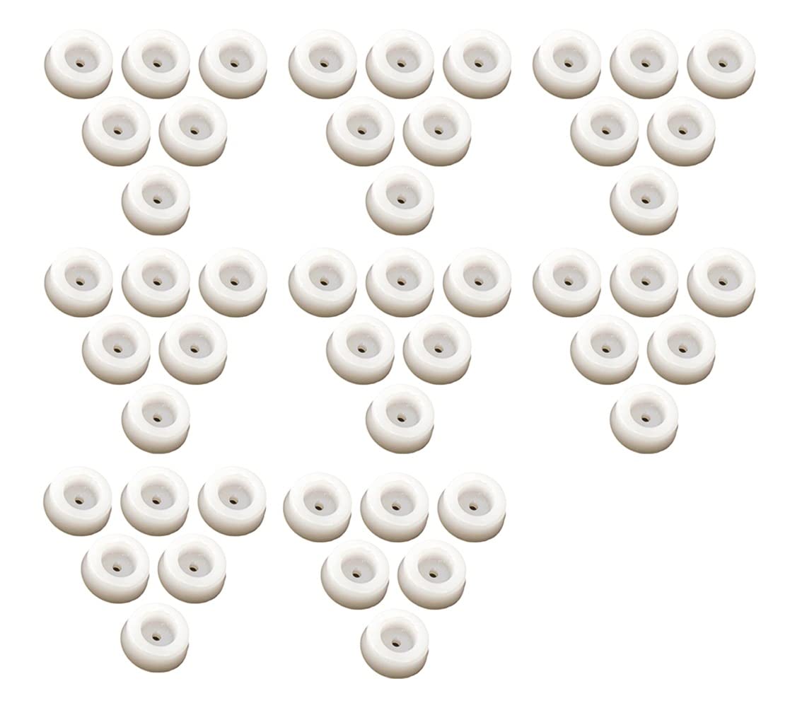 Smart Shophar Plastic No.6 Buffer 1 Inches White Pack of 48 Bush, Pad, End Cap with Screws, PVC Material Wear-Proof Suitable for Furniture Base Protection Available in White