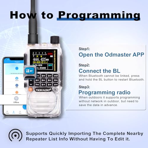 TIDRADIO TD-H3 GMRS Radio,Type C & Wireless Programming(4 Batteries),8-Band Long Range Walkie Talkies Rechargeable Handheld Full-Featured 2 Way Radios, Full Kit Crystal