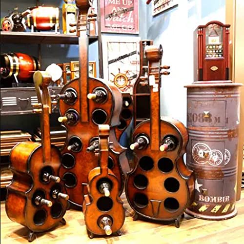 Soporte de vino madera forma violonchelo 20x16x60cm miniatura 2