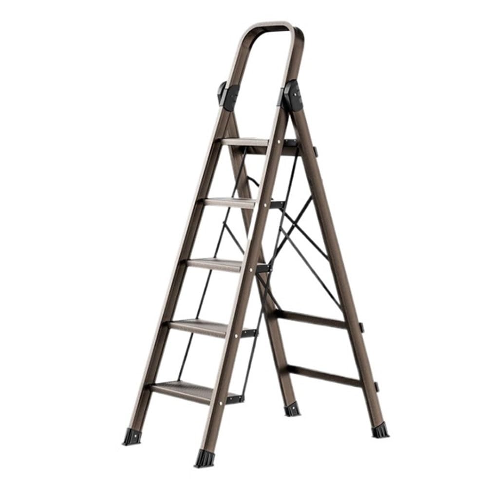 step ladder Folding 5-Step Ladder - Home Step, Stable & No Wobble, Wide Steps, Easy to Store, Reinforced Crossbars, to Move, A-Frame garage step ladder